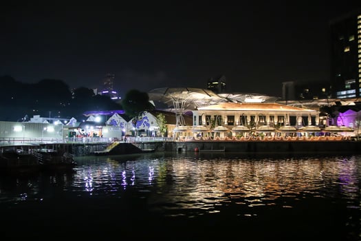 Singapore, 2024 - Colorful of Clarke Quay in downtown Singapore at night photo