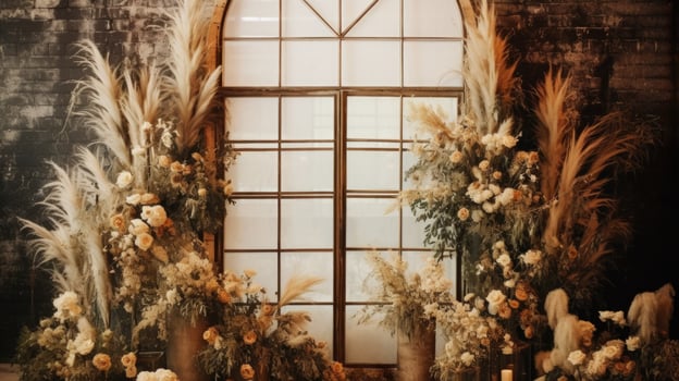 shabby chic cottage wedding room, ai photo