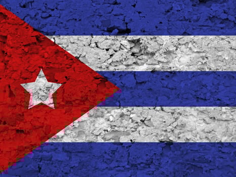 Cuba flag with texture photo