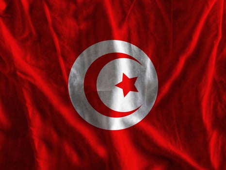 Tunisia flag with texture photo