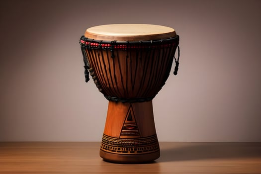 African djembe isolated on white background photo