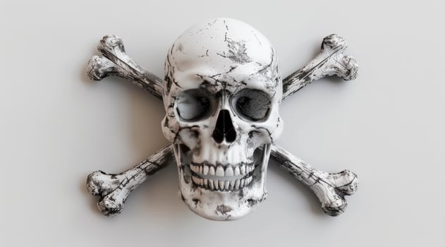 skull and crossbones, isolated on a white background photo