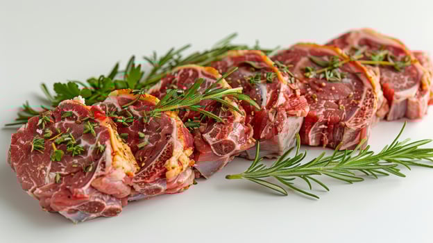 White Plate Topped With Meat and Vegetables photo