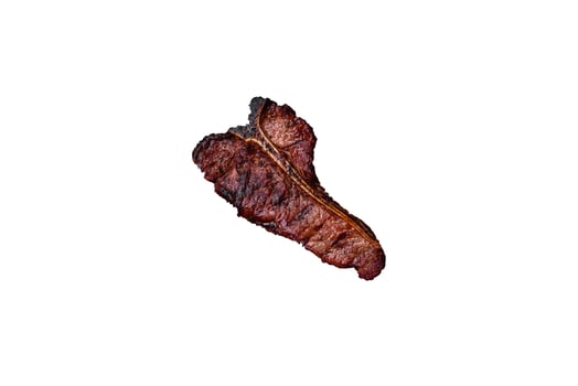 Delicious juicy beef tbone steak with salt, spices and herbs photo