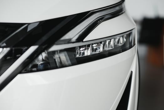 headlight of modern prestigious car close up. photo