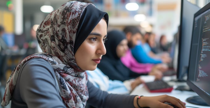Middle Eastern Female Developer in Office photo