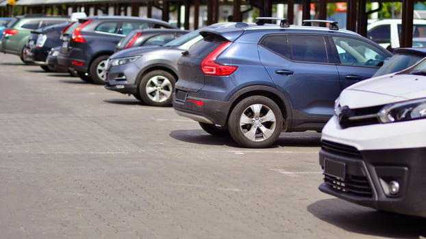 Cars in the parking lot photo