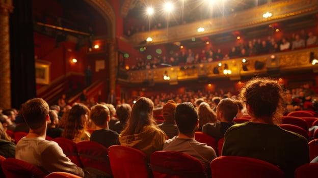 As the actors deliver their lines their voices echo throughout the grand hall captivating the audiences attention photo