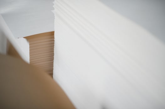 blank sheets of paper in the printer's warehouse photo