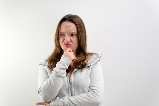Woman making unimportant gesture photo
