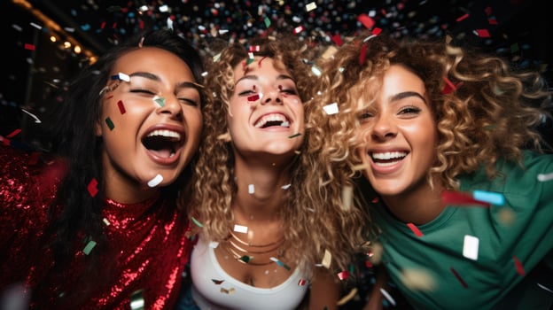 group of friends fun party, ai photo