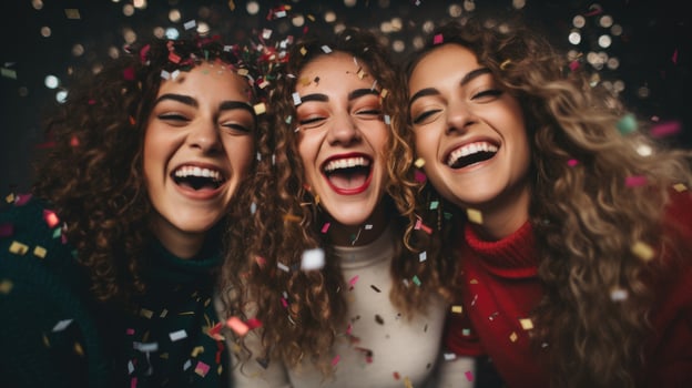 group of friends fun party, ai photo