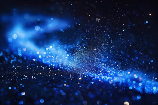 Starry Night Sky with Deep Blue Glowing Dust Effect photo
