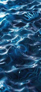 beautiful blue water surface with small waves. The water is crystal clear and reflects the light blue sky. photo