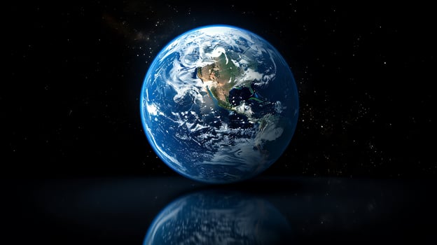 Blue planet earth view from space photo