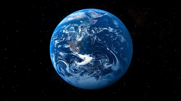 Blue planet earth view from space photo
