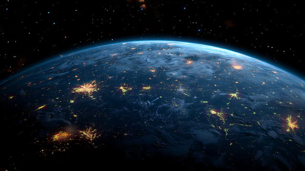 Blue planet earth view from space photo