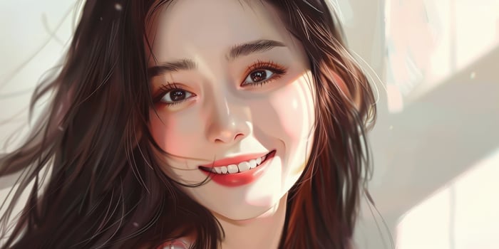 beautiful woman with healthy hair photo