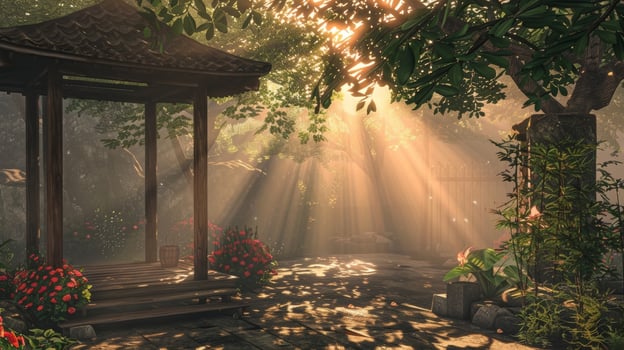 Soft instrumental music plays in the background adding to the serene ambiance of the workshop. 2d flat cartoon photo