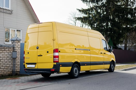 Minsk, Belarus, May 3, 2024 - Rear view Mercedes-Benz Sprinter. photo