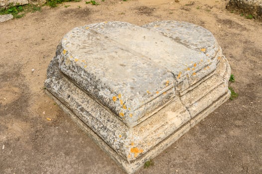 base for a heart-shaped column in the old town of Salamis Cyprus 1 photo
