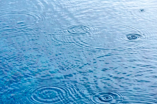 Clear water surface close up. Clean water with droplets, top view. 1 photo
