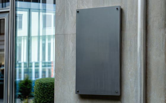 Blank signboard mockup for organization name photo