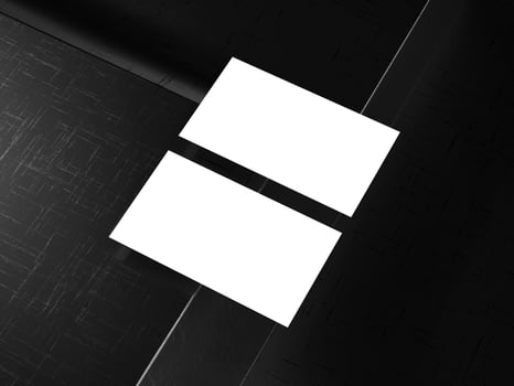Realistic floating business branding cards template mockup with shadows. 3d rendering. photo