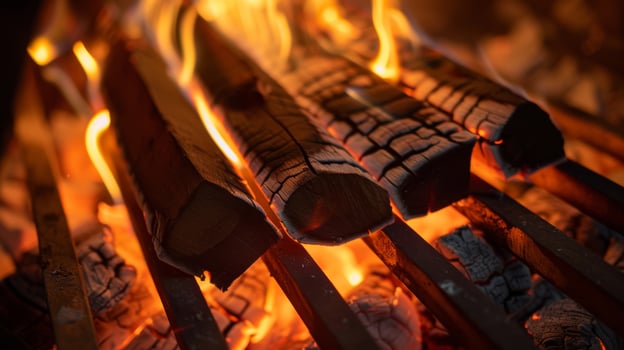 The sound of a crackling fire overlaid with gentle wind chimes providing a subtle and soothing soundtrack for a sauna session. photo