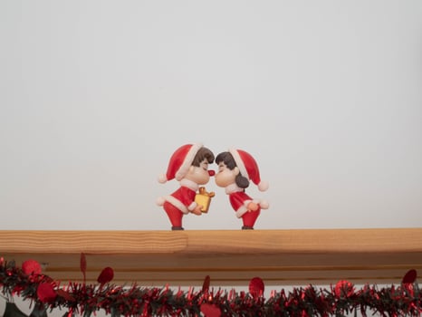 Doll toy merry christmas xmas gift love together gift winter holiday december month santaclaus cartoon celebration festival snow vintage object wooden table figure teddy event traditional december art photo