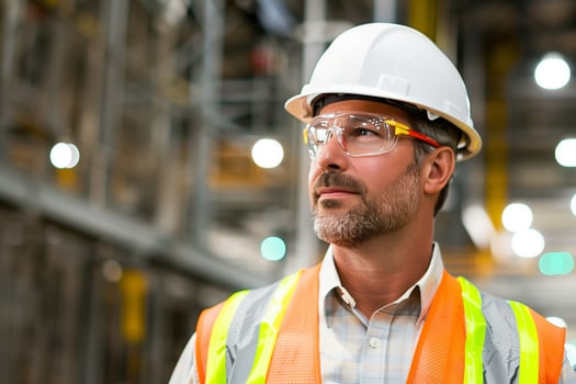 Worker of warehouse blurred background photo