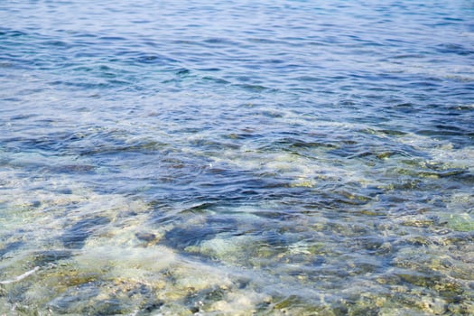 Sea Turtle Swimming across Crystal Sea Waters and Waves in Taiwan Xiaoliuqiu photo