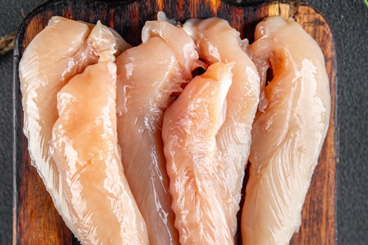chicken meat raw aiguillettes fresh cooking meal food snack on the table copy space food background photo