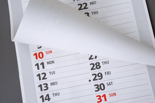 Close up of a paper calendar. photo