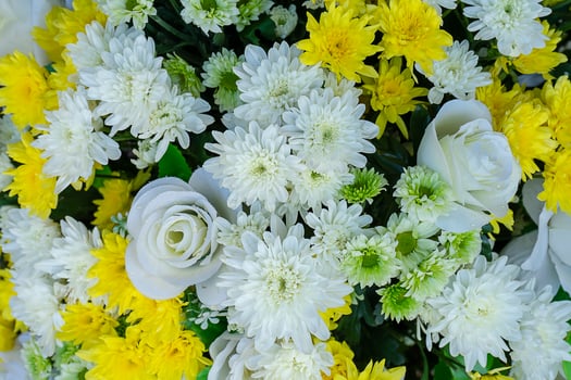 Close up flowers in the wedding photo