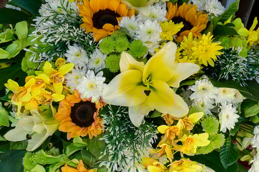 Close up flowers in the wedding photo