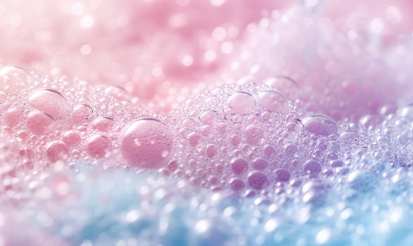 pink and blue colored water and foam bubbles, abstract background photo