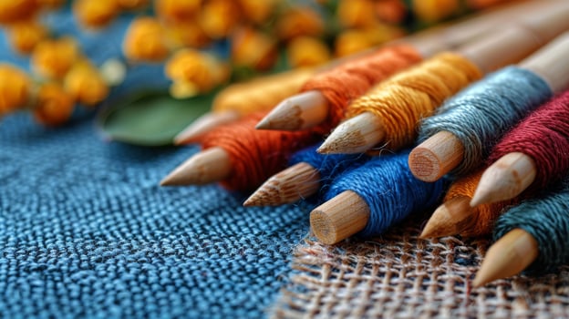 Close Up of Many Different Colored Pencils photo