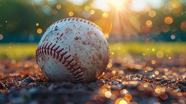 Baseball on Water Puddle photo