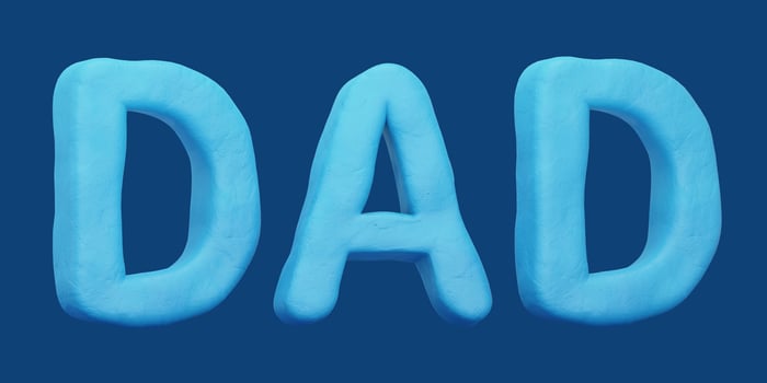 3D clay dad text design photo