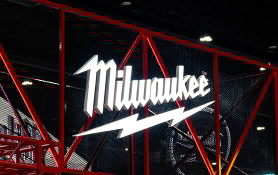 Nonthaburi Thailand 30 April 2024 Light box billboard with logo Milwaukee Brand photo