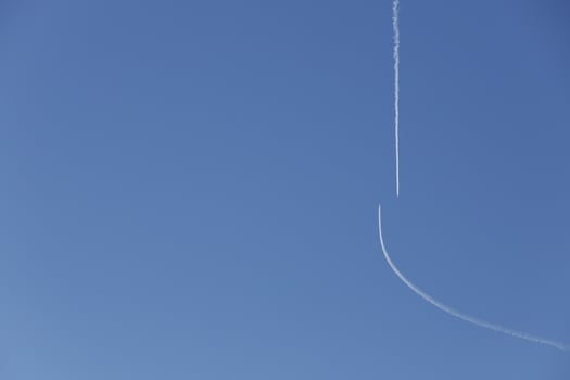 airplane stripes in the air photo