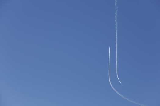 airplane stripes in the air photo