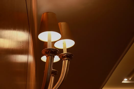 classic lamp with warm light photo