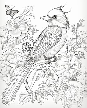Bird Tree Coloring Pages for Adults photo