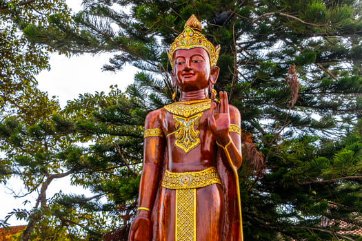 Golden Wat Phra That Doi Suthep temple buddha Chiang Mai Thailand. photo