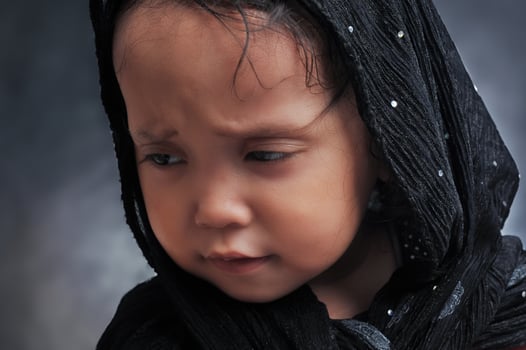 An Indonesian Little girl wearing headscarf photo