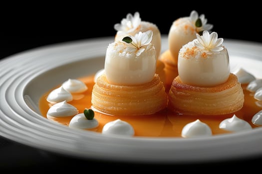 fine dining dish on plate professional advertising food photography photo