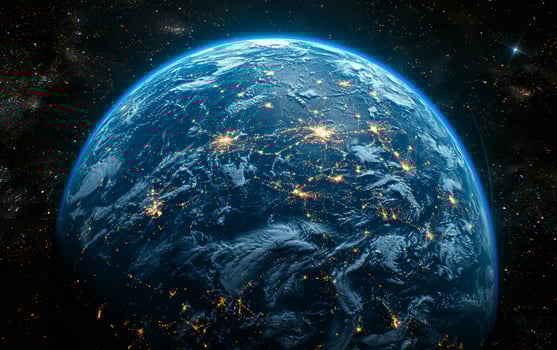 Earth from the space at night. Planet Earth photo