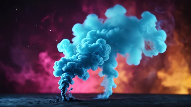 colorful smoke is being created in the air photo